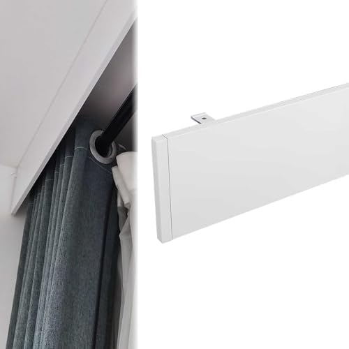 Window Pelmet Panel Without Track, Decorative Valance Ceiling Mount, Aluminum Alloy Baffle Only, 3-23ft Curtain Rod Rail Cover (700cm/23ft) - Stylish Window Treatment Solution