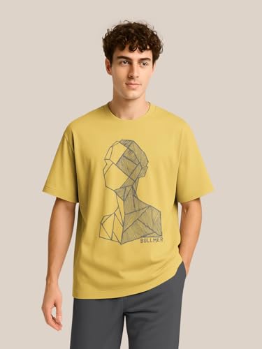 Image of BULLMER Trendy Half Sleeve Oversized Cotton Blend Crew Neck Tshirt for Men - Pack of 2