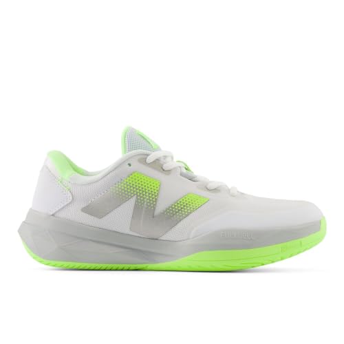 New Balance Women's FuelCell 796 V4 Hard Court Tennis Shoe, White/Bleached Lime Glo/Brighton Grey, 5 M