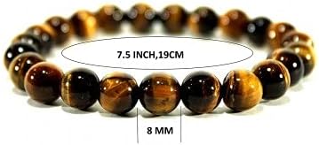 Miniatura 4 de Pulsera de cuentas de cristal de ojo de tigre, joyería metafísica unisex para hombres y mujeres, Gema, Ágata