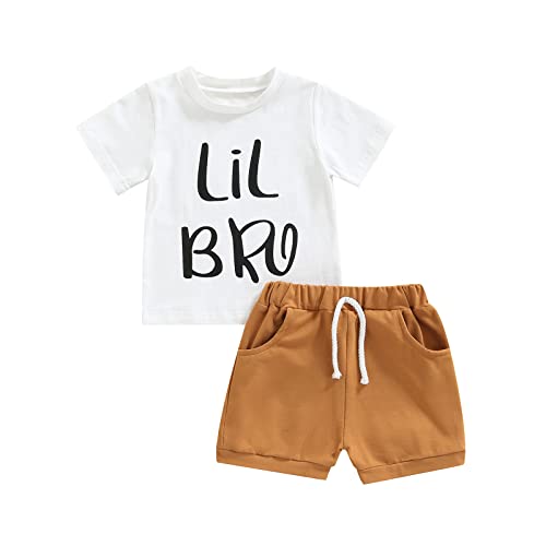 Waipoply Sibling Matching Outfits Big Brother Little Brother Matching Outfits Toddler Baby Boy Shirt + Shorts Summer Clothes Set