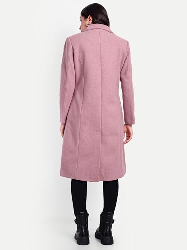 Image of HAUTEMODA Women's Winter Coat Trench Long Sleeves Over Coat With Pocket single Breasted
