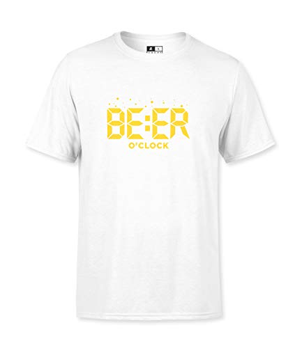 T-shirt Beer O'Clock Drinking blanc vêtement humoristique taille S