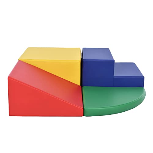 Toddlers Climb & Crawl Foam Playset, Safe Soft Foam Nugget Block Climbing Toy Set With Stair, Block, Ramp & Quarter Pad, Child Crawling & Climbing Indoor Active Play Structure For Infants Preschools #TOP3
