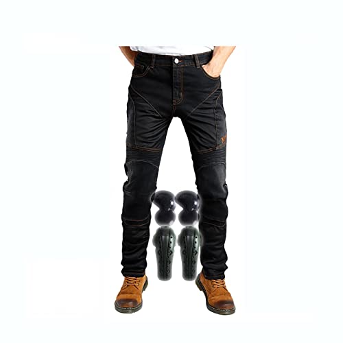 Calça Jeans Masculina Para Andar De Bicicleta Suja Calças De Moto Armadura Removível Para Joelhos E