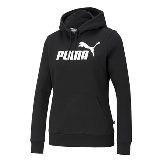 PUMA ESS Logo Hoodie FL Sudor, Mujer, Negro Black, M