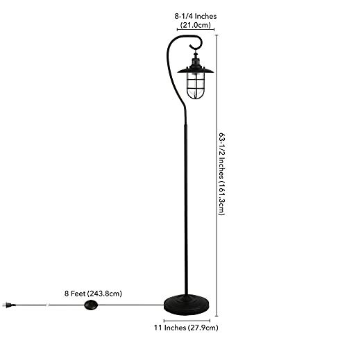 Bay Nautical Floor Lamp With Glass Shade In Blackened Bronze/Clear #TOP6