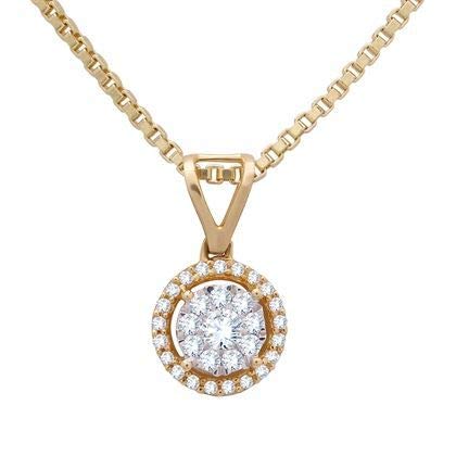 18KT (750) Yellow Gold and Diamond Pendant For Women