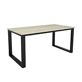 Edihome, Mesa Comedor Phoenix, para salón, cocina, acabado Cambria y Negro, Dimensiones 160 (Ancho) x 80 (Largo) x 72 (Alto)