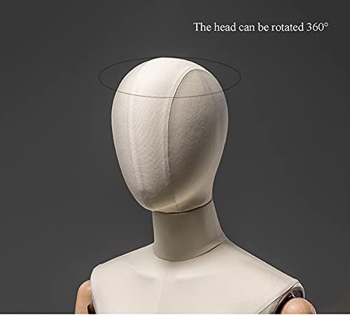 Torso Mannequin Stand, Female Mannequin Torso Dress Form, Height Adjustable Half Body Woman Manikin, Move Shop Window Clothing Display Shelf, Me
