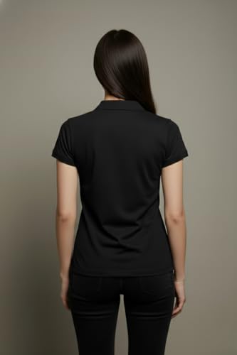Image of BEAR THREAD Women's Plain Polo T-Shirt | Classic Collared Half Sleeve Top | Soft Breathable Lightweight Fabric | Solid Casual Summer Polo Tee