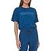 Produktbild DKNY Damen Drop Out Logo Tee Cropped, Poseidon, Klein