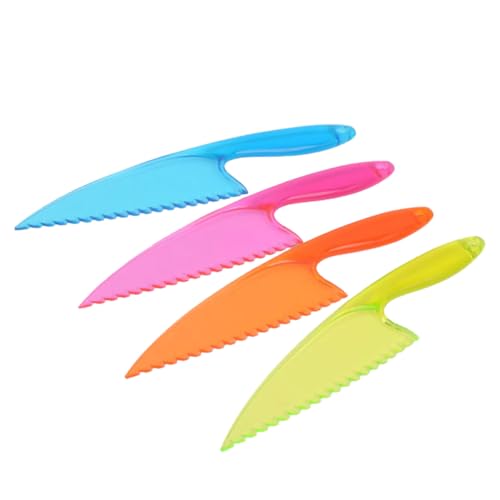 Cabilock Plastic Cake Knife Set Wedding Cake Server Serrated Edge Multi-purpose for Birthday Party and Wedding Random