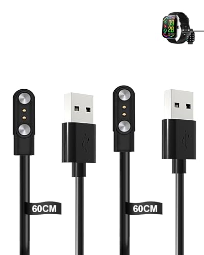 Câble de charge Kuizil 5 cm pour montre connectée - Lot de 2 cordons USB magnétiques