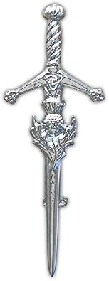 AAR Scottish Thistle Kilt Pin Antique & Chrome Finish