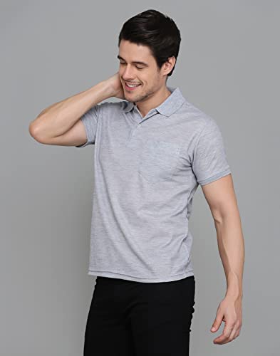 Image of INKKR Men's Polo Neck Half Sleeve Cotton Blend Regular Fit T-Shirt With Pocket