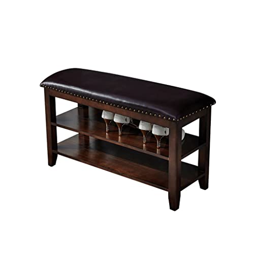 Banc à chaussures intérieur polyvalent avec double-couche de rangement