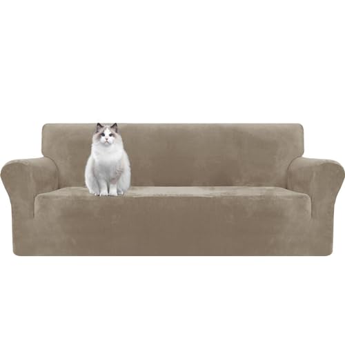 Housse de canapé extensible velours antidérapante fauteuil 1 place