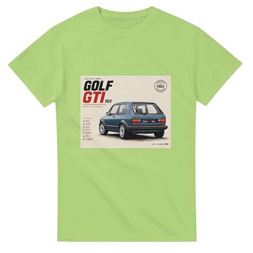 Golf GTI MK1 v2 T-Shirt en Coton Robuste et Confortable pour Passionnés Automobile