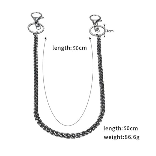 PINKPIN Pants Chain for Men Long Biker Keychain Jean Wallet Chain Hip Hop Punk Chain for Men Women Goth Chain Black