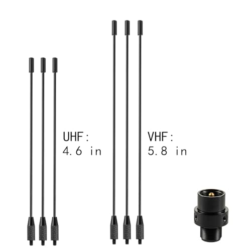 UHF VHF Dual Band 136-174MHz 400-470MHz Magnetic Base Mount Soft Whip Antenna with Ground Plane Kit, Vehicle Mobile Ham Radio Antenna with PL259 Male Connector for Car Amateur Radio Marine VHF Radio
