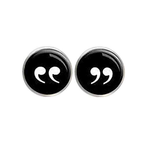 Quotation Mark Earrings - Black Background - Reader Earrings - Writer Earrings - Book Lovers #TOP1