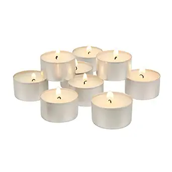 Stonebriar 50 Pack Unscented Tea Light Candles with 6-7 Hour Extended Burn Time, White, 50 Piece