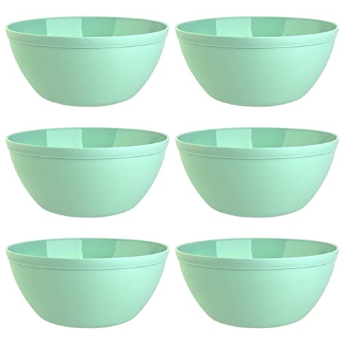 Juego de 6 cuencos para cereales, postres, ensaladas, sopas, arroz, cuencos, boles, boles, boles, de plástico, sin BPA, tamaño grande, 900 ml Cover