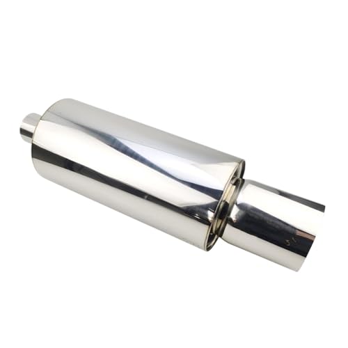 Tuyau d'échappement universel silencieux 63mm inox silver pour ligne auto tuning