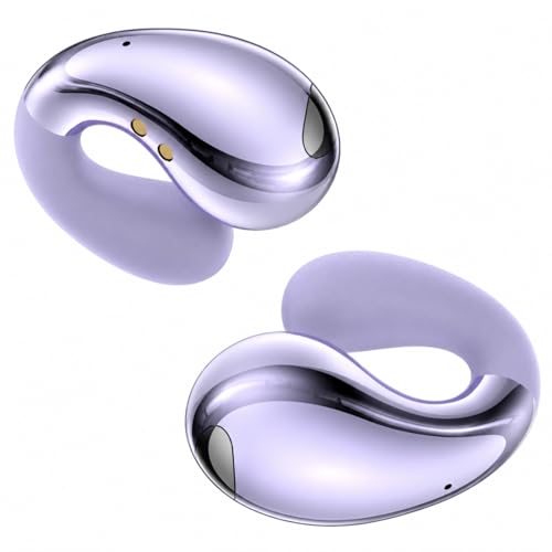 Image of Boytond Ultra Open Ear Earbuds - Comfortable Clip-On Bone Conduction Earbuds, Over-The-Ear Open Headphones with Waterproof Build for Running, Gym Workouts, and Outdoor Sports, Aurora Purple