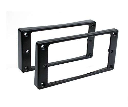 Guyker G-PICKUPFRAME-008LP2PIECEBLACK Curved Bottom Metal Humbucker Pickup Mounting Ring Set thumb #1