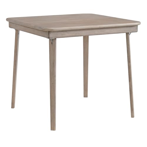 Stakmore Classic Straight Edge Folding Table, Driftwood Finish – Solid Hardwood, No Assembly Required, Space-Saving Design