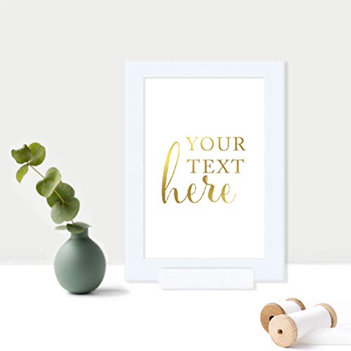 Andaz Press Fully Personalized Framed Wedding Party Signs, Metallic Gold Ink Print, 4X6-Inch Your Text Here, 1-Pack, Custom Made Any Text #TOP2