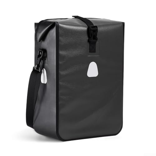 Yhenlovtt Bicycle Pannier Bag, 15L Large Capacity PVC Waterproof Cycling Rack Bag with PE Board, Reflective Portable Shoulder Cross-Body for Commute T