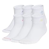 adidas Kids Cushioned Quarter Ankle Socks for Boys and Girls (6 Pairs) Durable & Comfortable