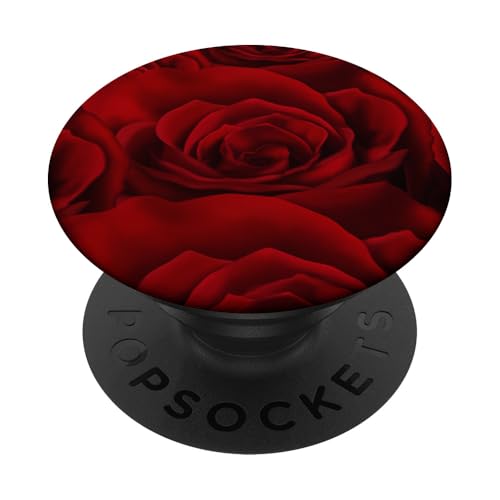 Elegant Roses Flower Pattern - Beautiful Red Rose Floral PopSockets PopGrip: Swappable Grip for Phones & Tablets PopSockets Adhesive PopGrip