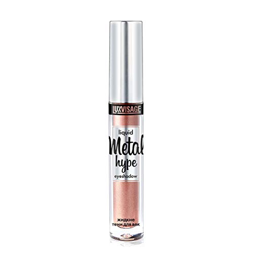 Luxvisage Long Lasting Highly Pigmented Metallic Liquid Eyeshadow Metal Hype, Color 2 Golden Peach #TOP2