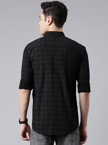 Image of Majestic Man Men's Comfort Slim Fit Pure Cotton Opaque Checked Casual Shirt