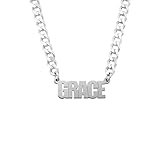 MYKA – Personalized Unisex Name Necklace with Thick Gourmette Cuban Chain - Customized Jewelry -...