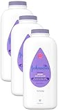 Johnson's Lavender Baby Powder with Naturally Derived Cornstarch, Hypoallergenic and Paraben Free, 15 oz (Pack of 3)