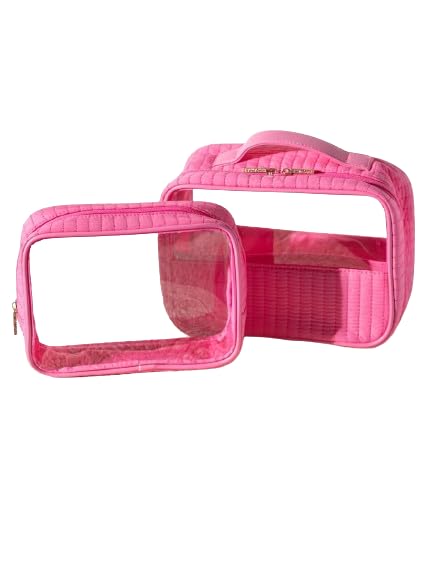 Shiraleah-Chicago Shiraleah Ezra Set Of 2 Clear Cosmetic Cases, Pink