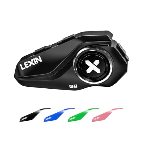 LEXIN G1 - Auriculares Bluetooth para casco de motocicleta, con cancelación de ruido, altavoces HD...
