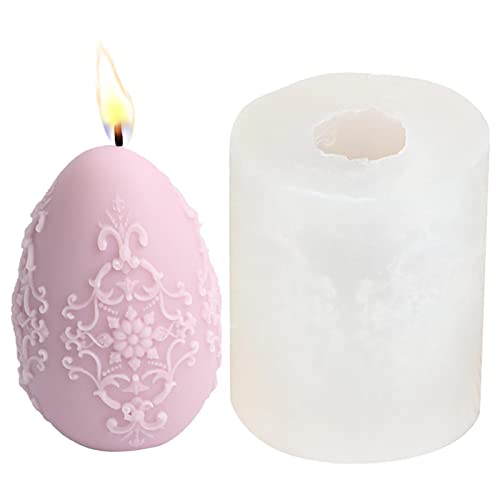 Moldes de Silicone para Páscoa, Moldes de resina em forma de ovo 3D com padrão de alívio de clarabói