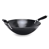 Ecolution Non-Stick Carbon Steel Wok with Soft Touch Riveted Handles, 14