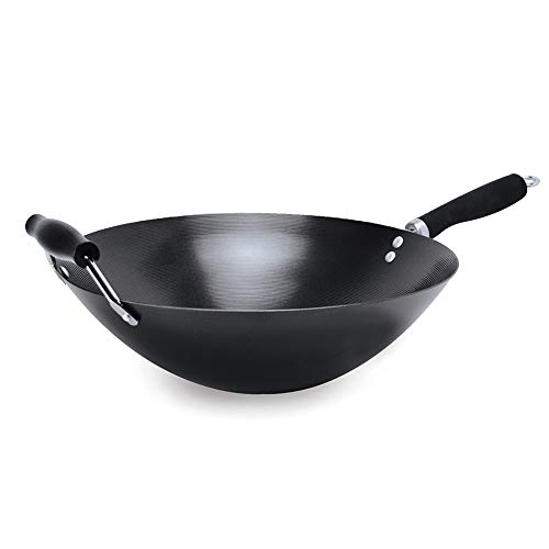 Ecolution Non-Stick Carbon Steel Wok with Soft Touch Riveted Handles, 14