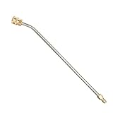 STYDDI High Pressure Power Washer Extension Wand, 30 Degrees Curved Rod, Undercarriage and Gutter Cleaner Attachment, 15 Inch Stainless Steel Angled Extension Lance, 1/4 Inch Quick Connect
