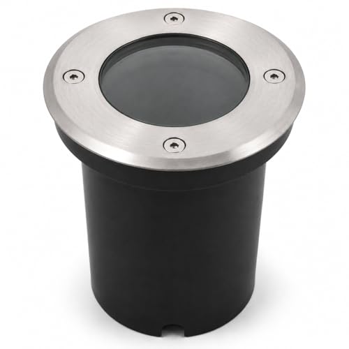 damastoreitalia Faretto Calpestabile tondo GU10 da Incasso per Esterno IP65 Acciaio Inox 220V per Vialetti Giardini (1 pezzo)