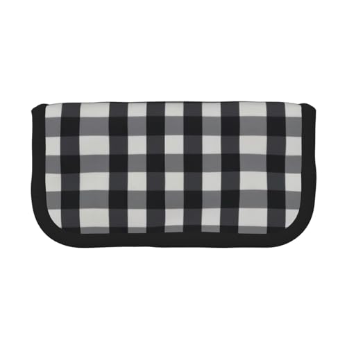 KoNsev Estuche para lápices, gran capacidad, bolsa de lona para maquillaje, organizador de papelería de oficina duradero, Black, Talla única, Maleta