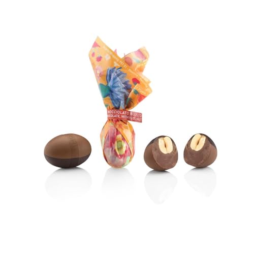 Venchi - Huevos de Chocolate, 1 Kg, Sabor a Chocolate Negro y Pasta de Almendras con 'Avellana Piamonte' Enteras, Sin Gluten, Vegano, Colección Pascua, Idea de Regalo