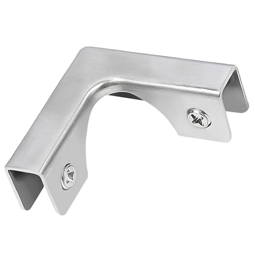 Ieron Pinces en verre en forme de L en acier inoxydable, supports à angle droit, clip renforcé de 5 à 8 mm, argenté, support mural et d'armoire, support de montage en verre